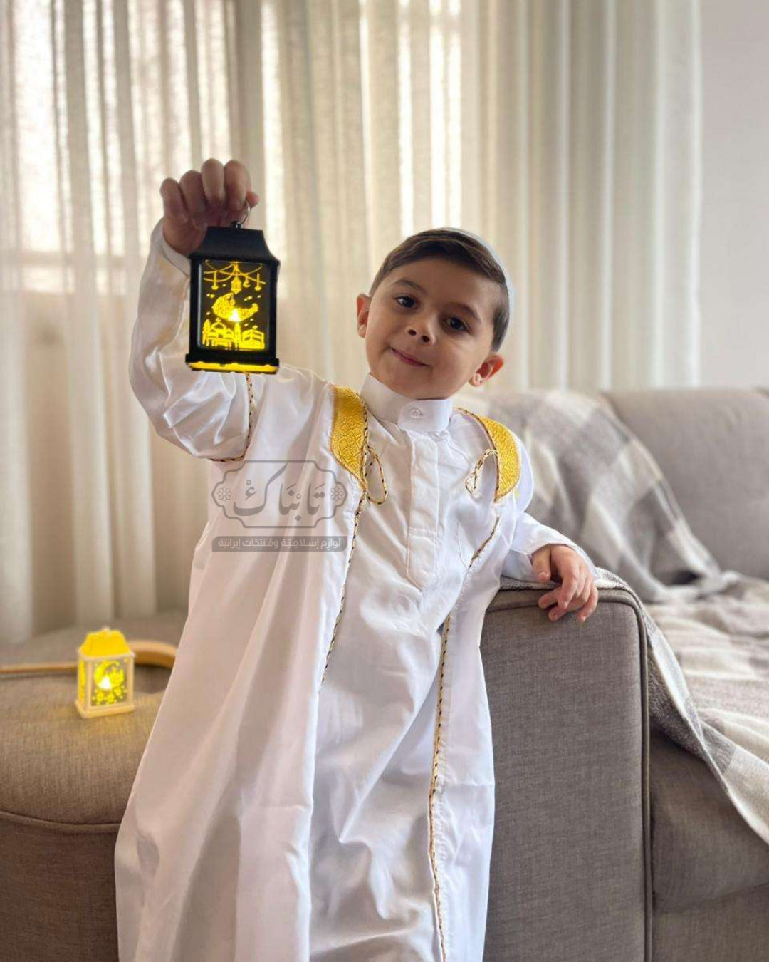 طقم رمضاني (لقحة ملونة+دشداشة+طاقية)